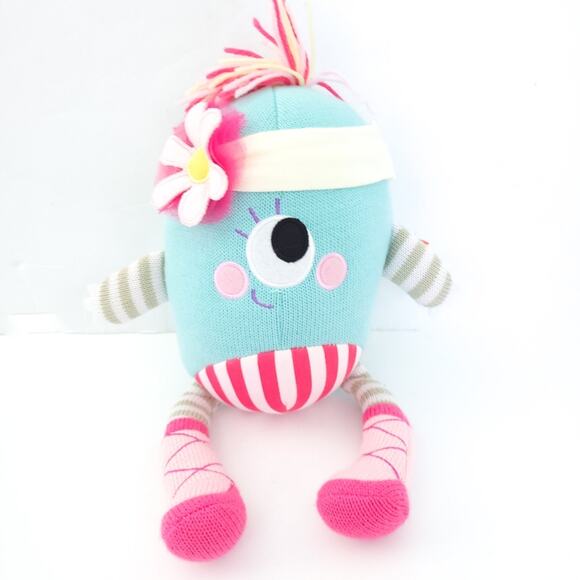Baby Aspen Closet Monsters Clara Stuffed Animal Baby Girl Cute, Floral, Stripe - Picture 1 of 3